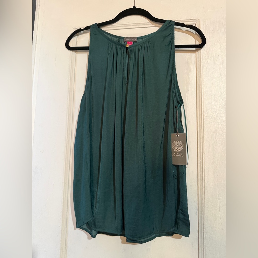 Vince Camuto Deep Green Sleeveless Blouse